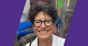Laurie Lippold, senior policy advisor of Partners for our children, seen here smiling with glasses on.