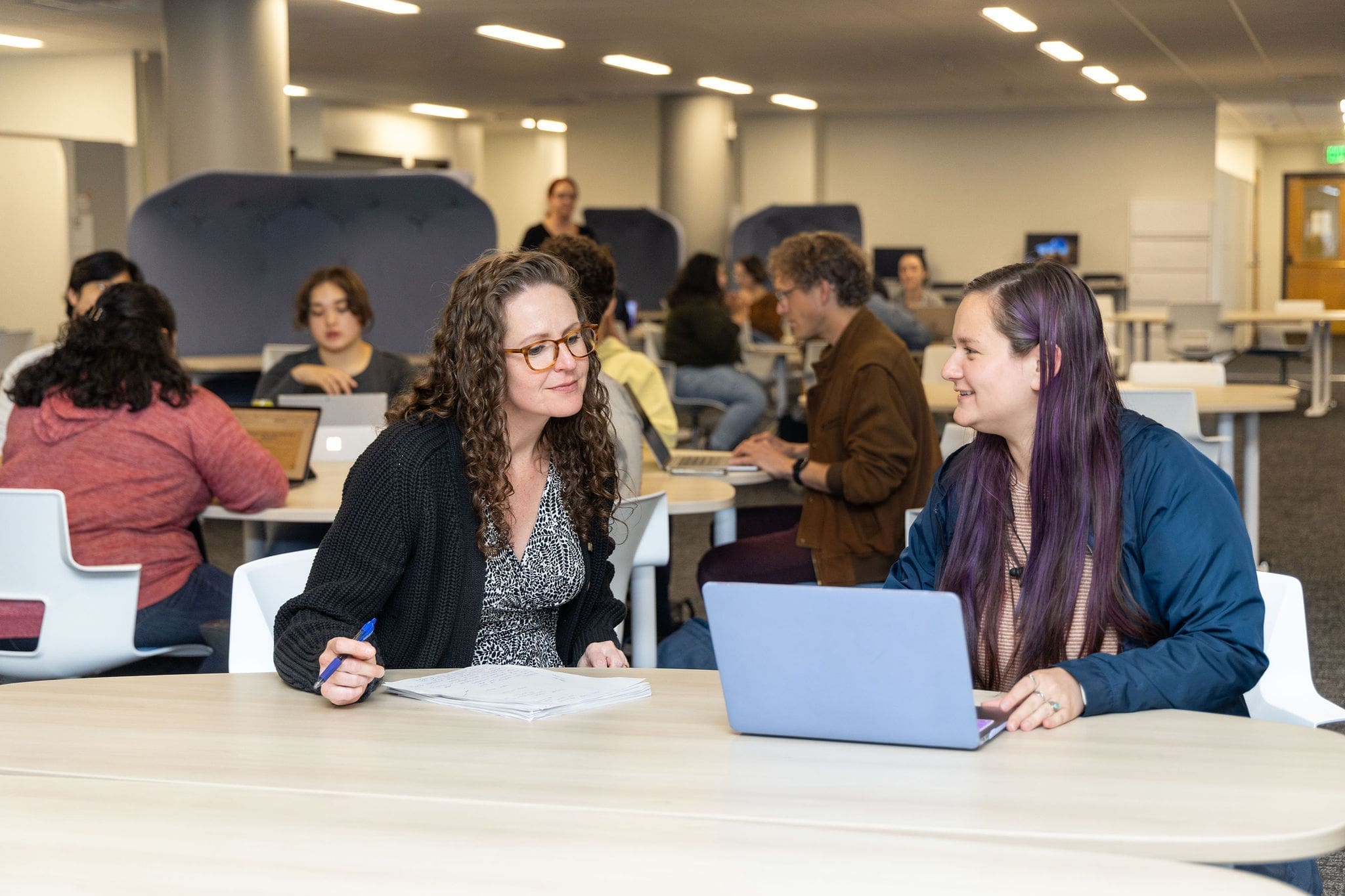 UW students studying in the Research Commons